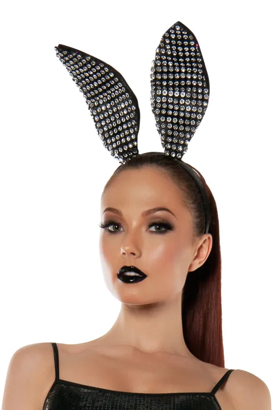 Rhinestone Bunny Ears Headband sold by Rainbow