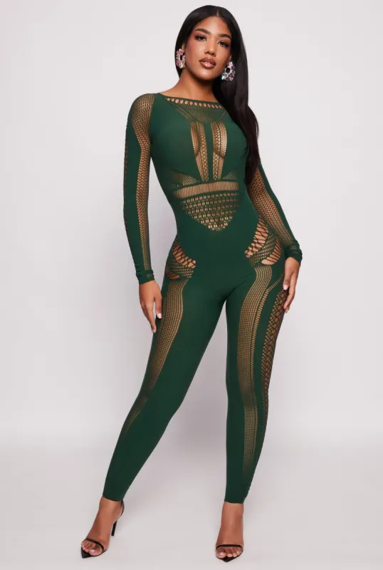 Long Sleeve Cut Out Catsuit sold by Rainbow