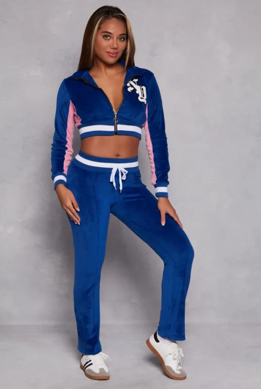 Velour Pintuck Drawstring Sweatpants sold by Rainbow