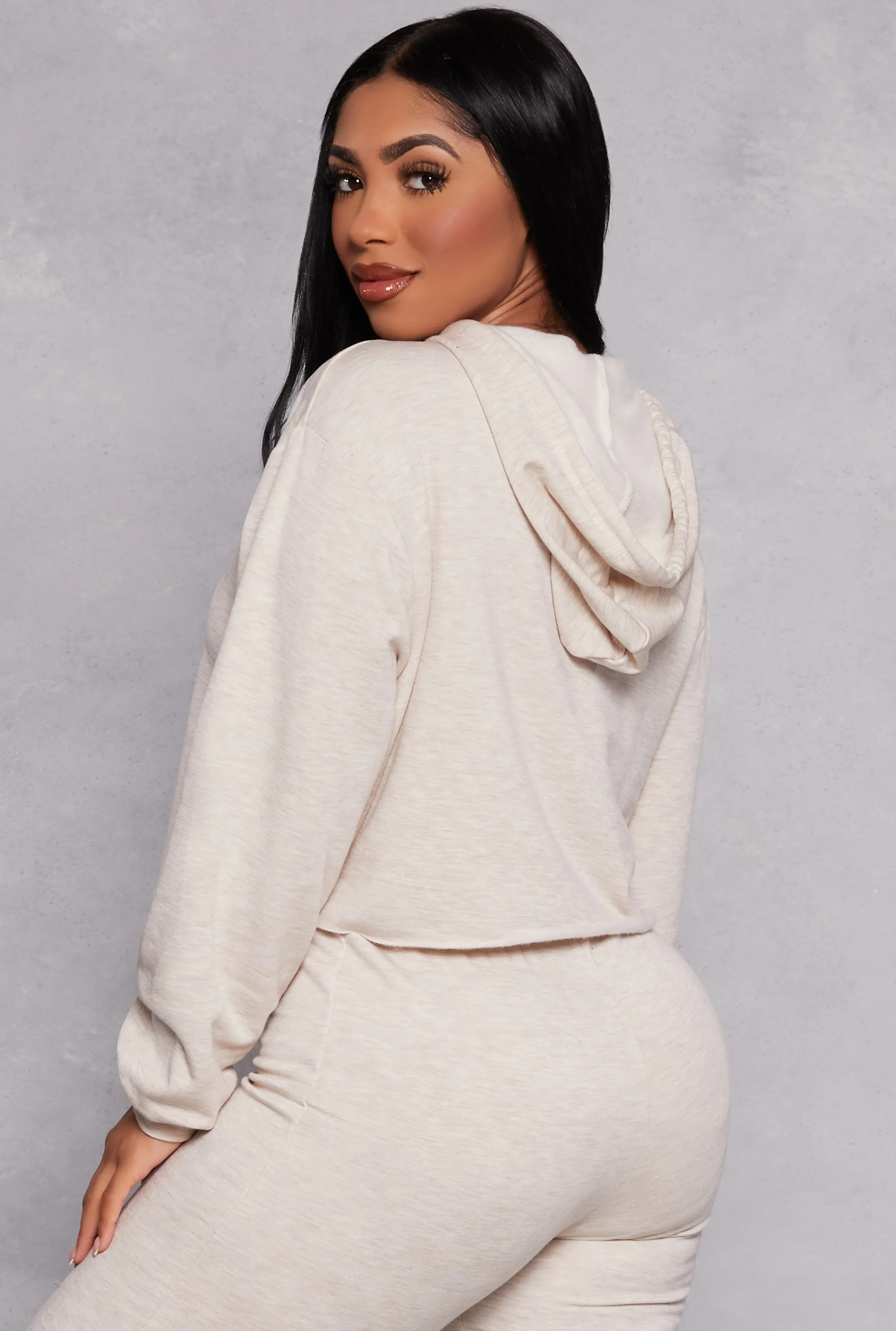 French Terry Cropped Pullover Hoodie sold by Rainbow product image thumbnail 3