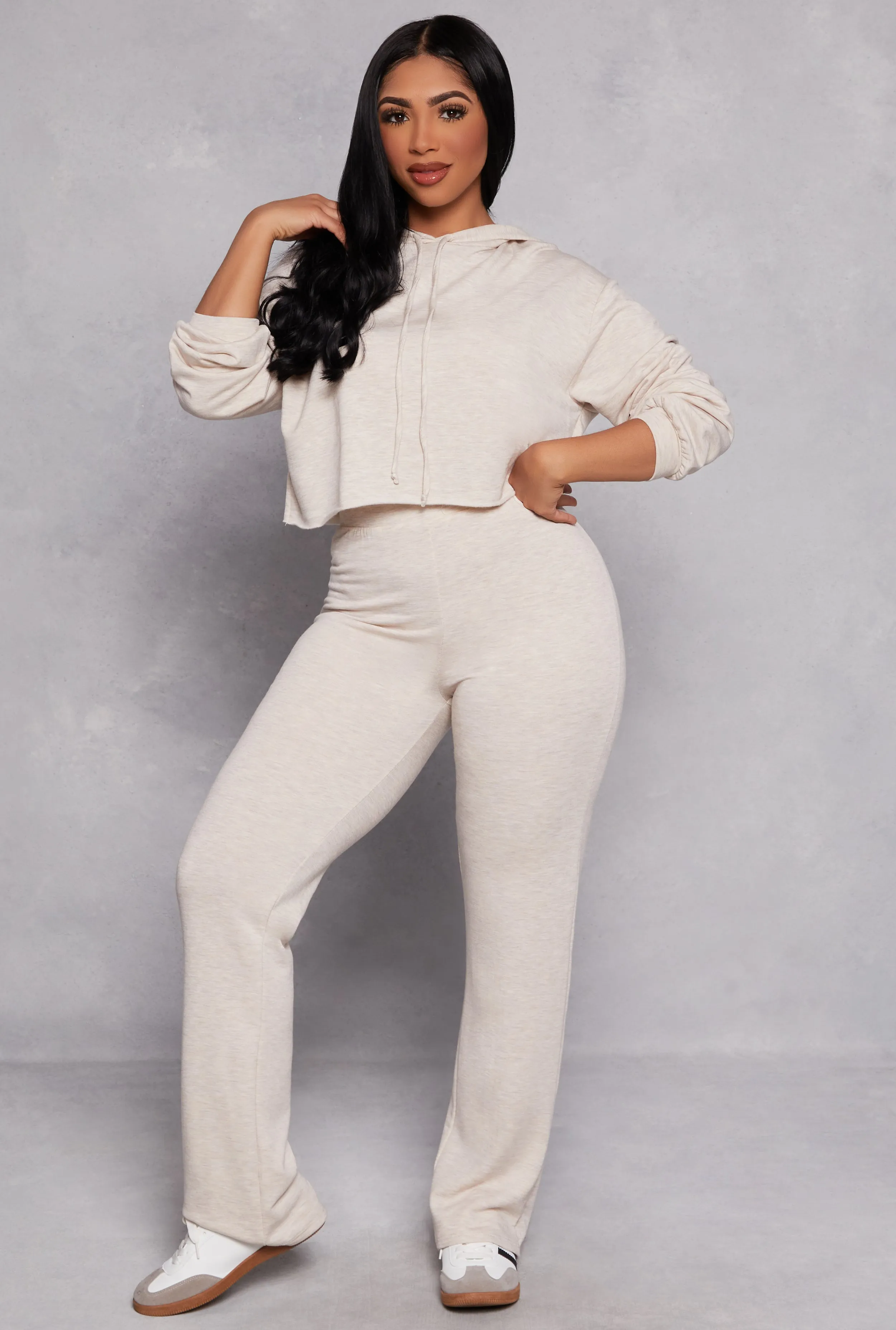 French Terry Cropped Pullover Hoodie sold by Rainbow product image thumbnail 2