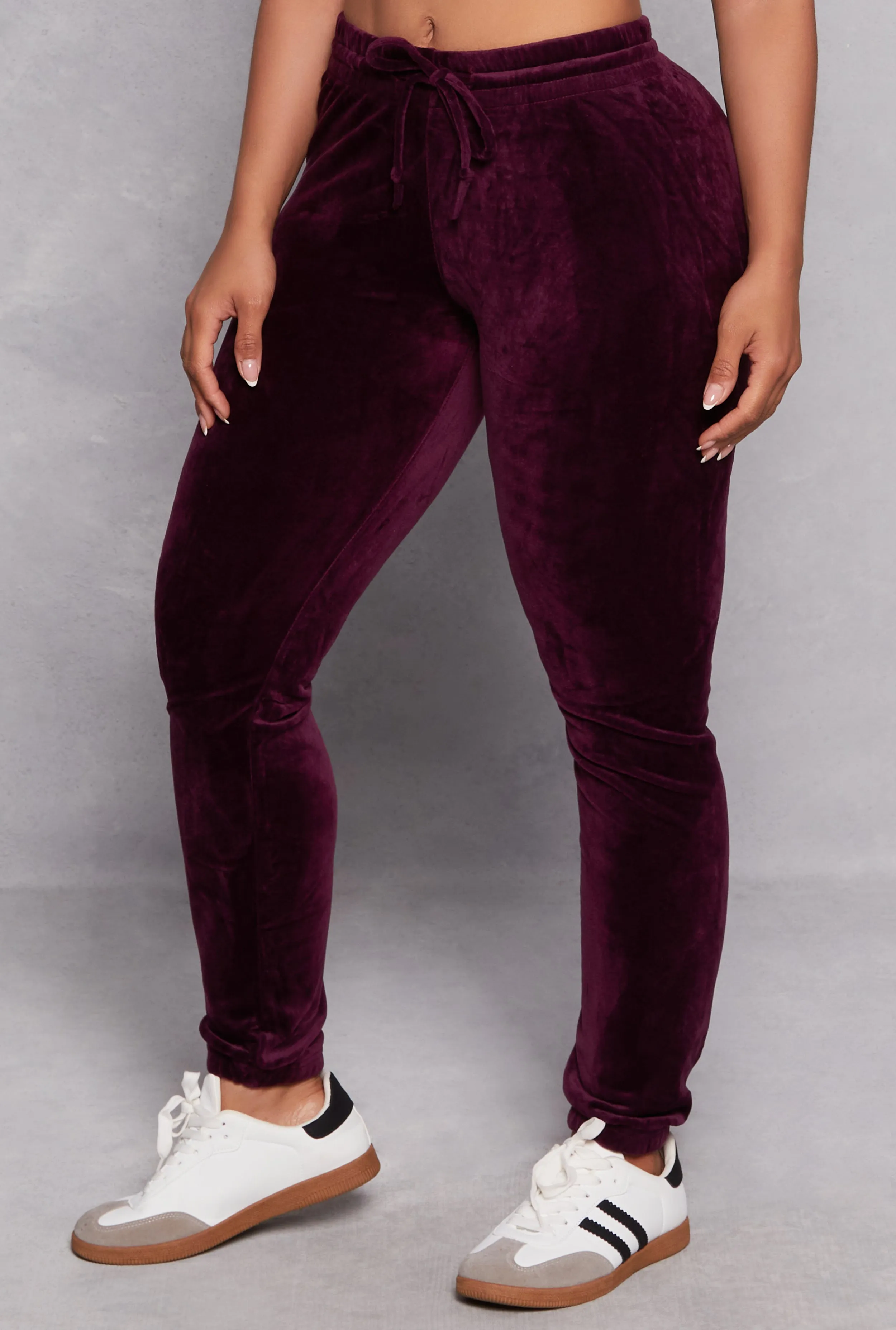 Velour High Waist Drawstring Joggers sold by Rainbow product image thumbnail 2