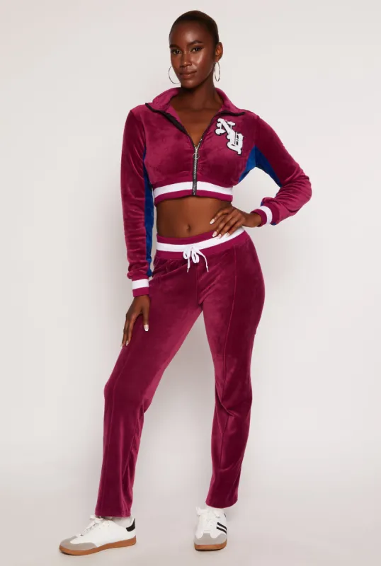 Velour Pintuck Drawstring Sweatpants sold by Rainbow