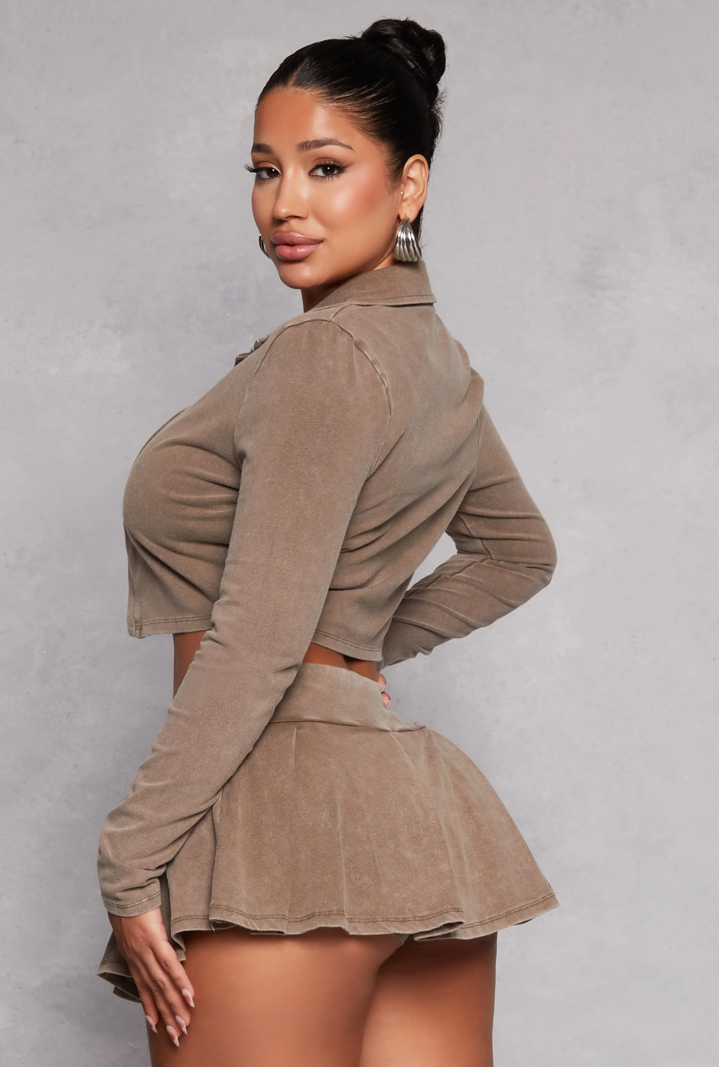 Open Front Long Sleeve Crop Top with Cami sold by Rainbow product image thumbnail 3