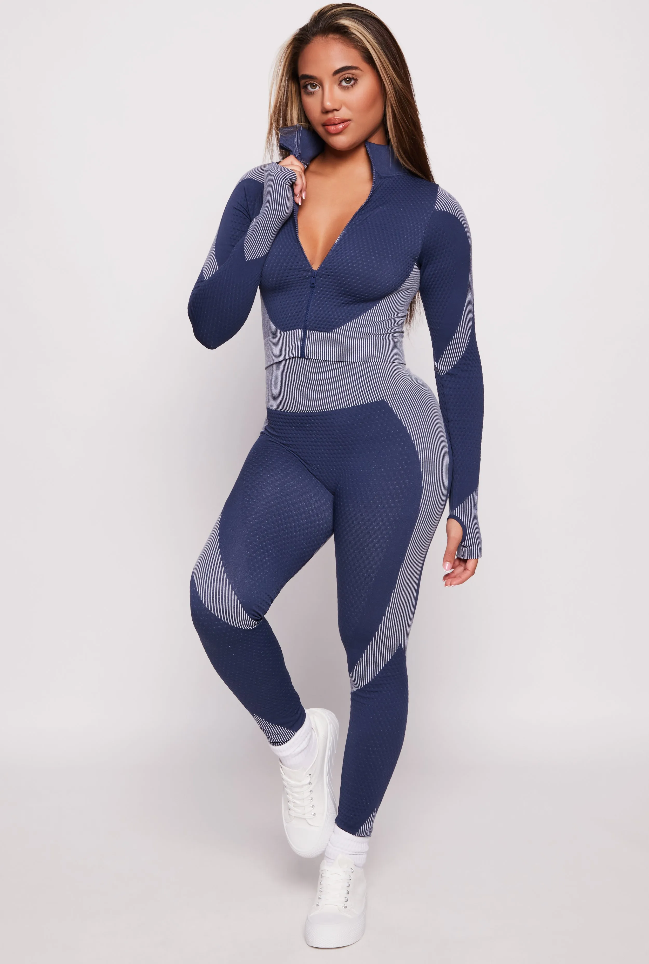 Striped Detail Seamless Cropped Track Jacket sold by Rainbow product image thumbnail 2