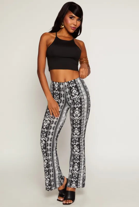 Boho Border Print Flared Pants sold by Rainbow