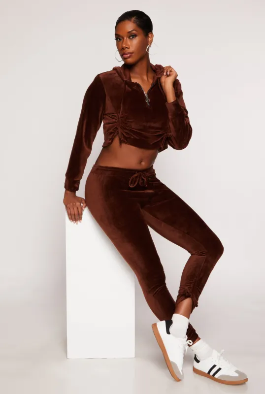 Velour Drawstring Ruched Sweatpants sold by Rainbow