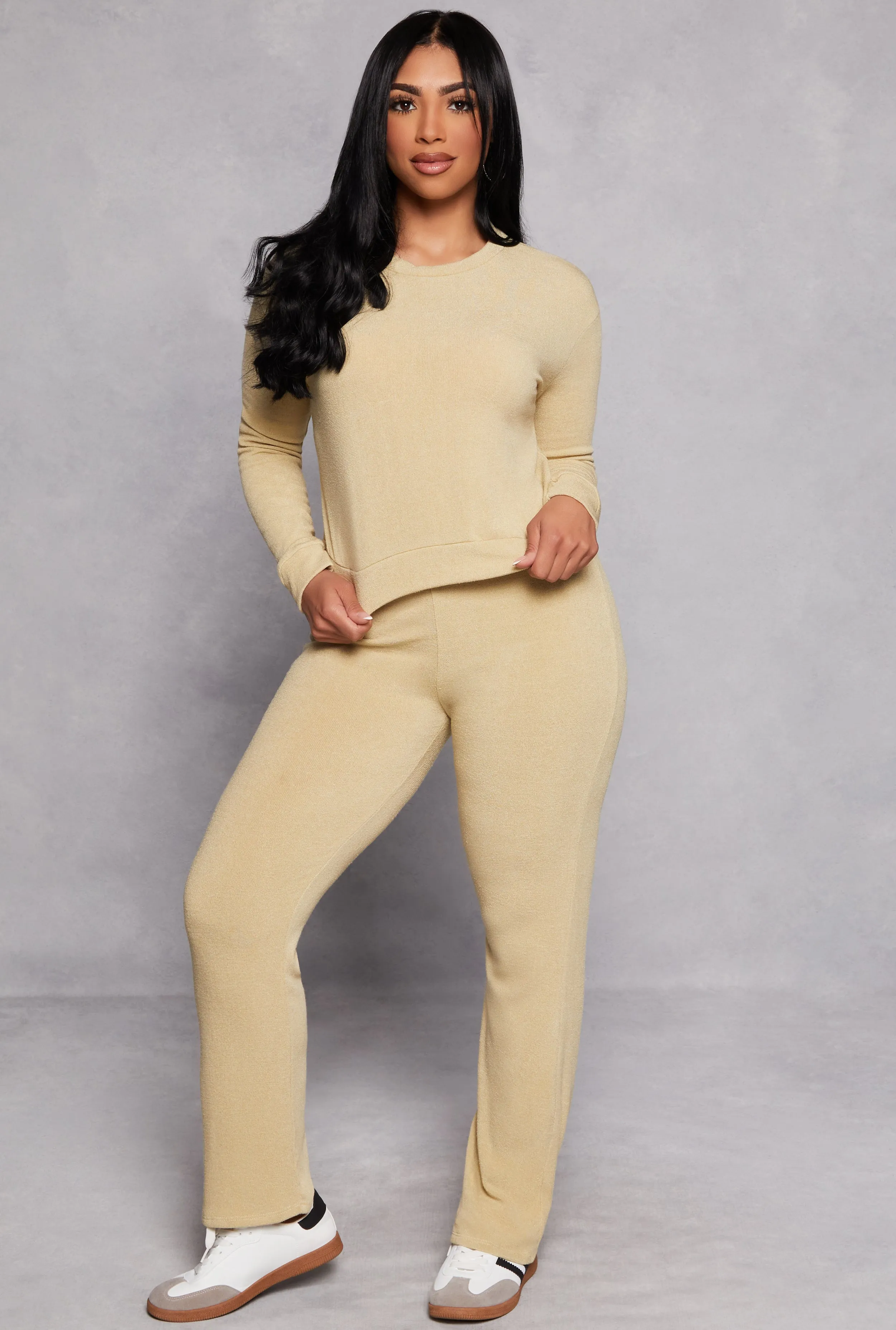 French Terry Crew Neck Long Sleeve Top sold by Rainbow product image thumbnail 2