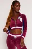 NY Chenille Patch Zip Cropped Sweatshirt sold by Rainbow