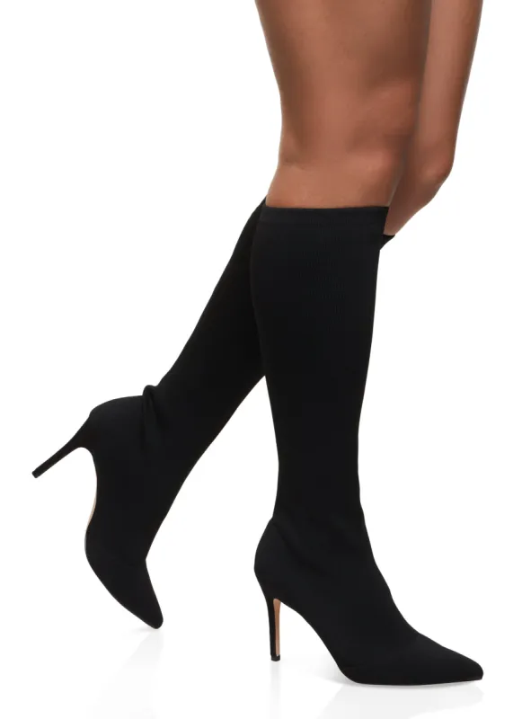 Pointed Toe Tall Sock Boots sold by Rainbow