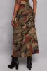 Camo Hyper Stretch Cargo Pocket Maxi Skirt sold by Rainbow
