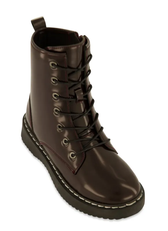Lace Up Low Platform Combat Boots sold by Rainbow