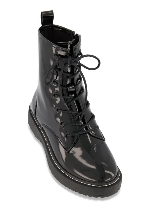 Lace Up Low Platform Combat Boots sold by Rainbow