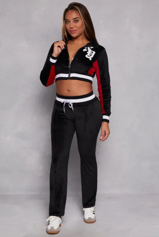 Velour Pintuck Drawstring Sweatpants sold by Rainbow