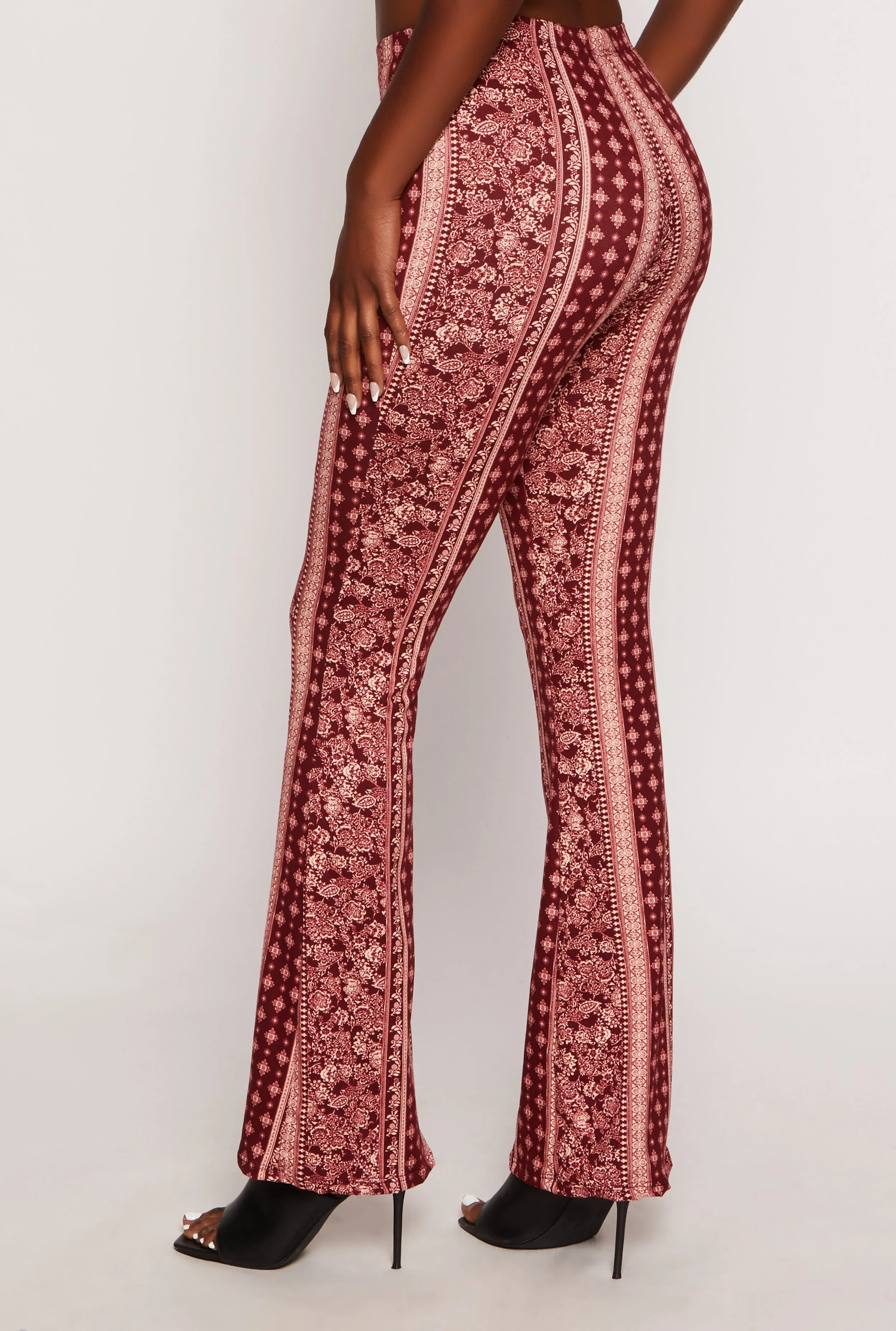Paisley Border Print High Waisted Flare Pants sold by Rainbow product image thumbnail 3