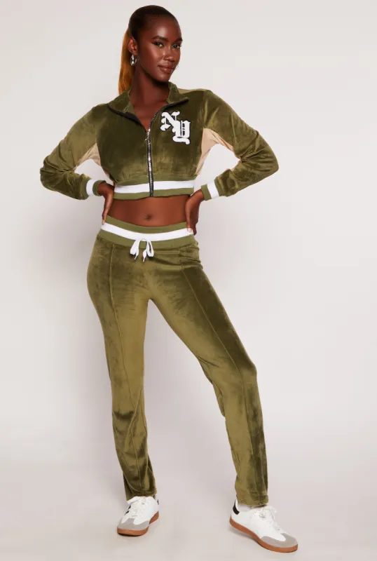 Velour Pintuck Drawstring Sweatpants sold by Rainbow
