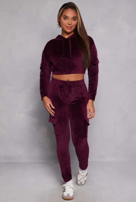 Velour Cargo Pocket Joggers sold by Rainbow