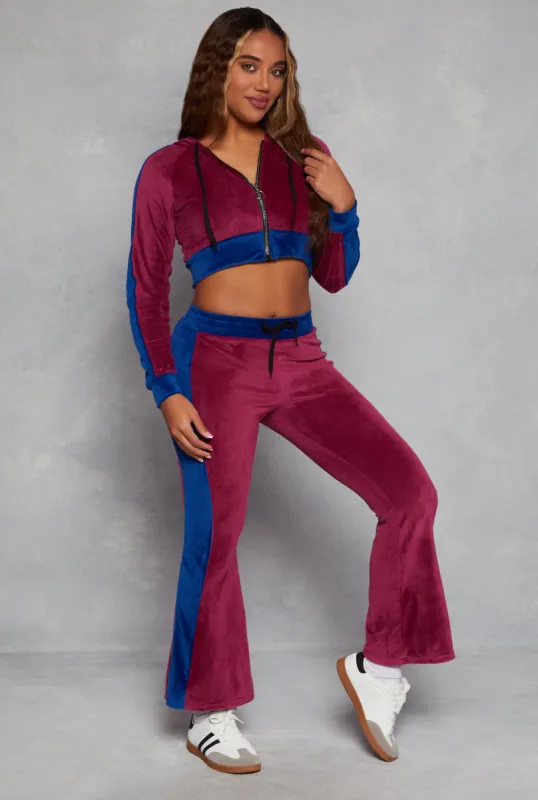 Velour Side Stripe Flare Pants sold by Rainbow