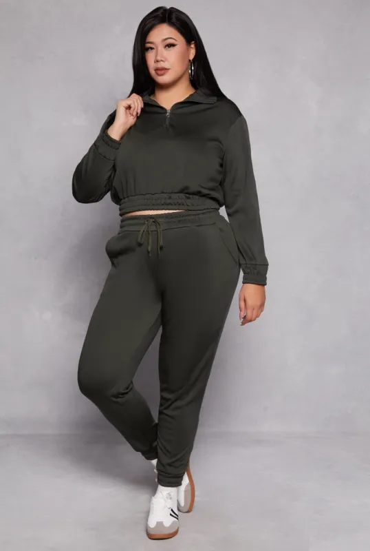 Plus Size Drawstring High Waist Joggers sold by Rainbow