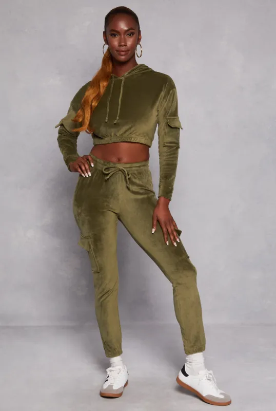 Velour Cargo Pocket Joggers sold by Rainbow