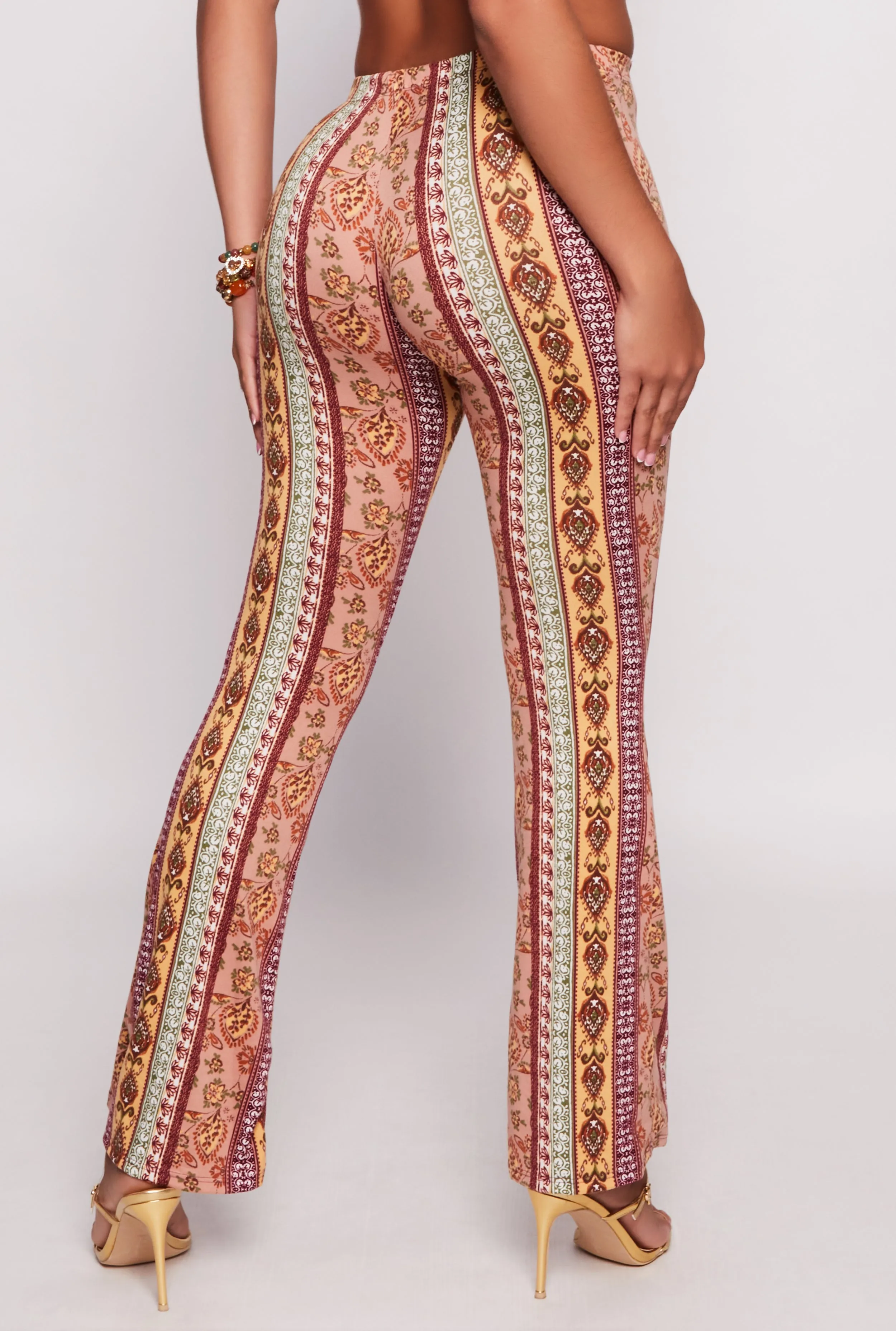 Boho Border Print Flared Pants sold by Rainbow product image thumbnail 3