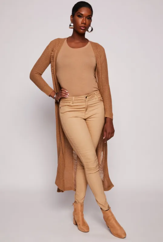 Distressed Knit Open Front Duster sold by Rainbow