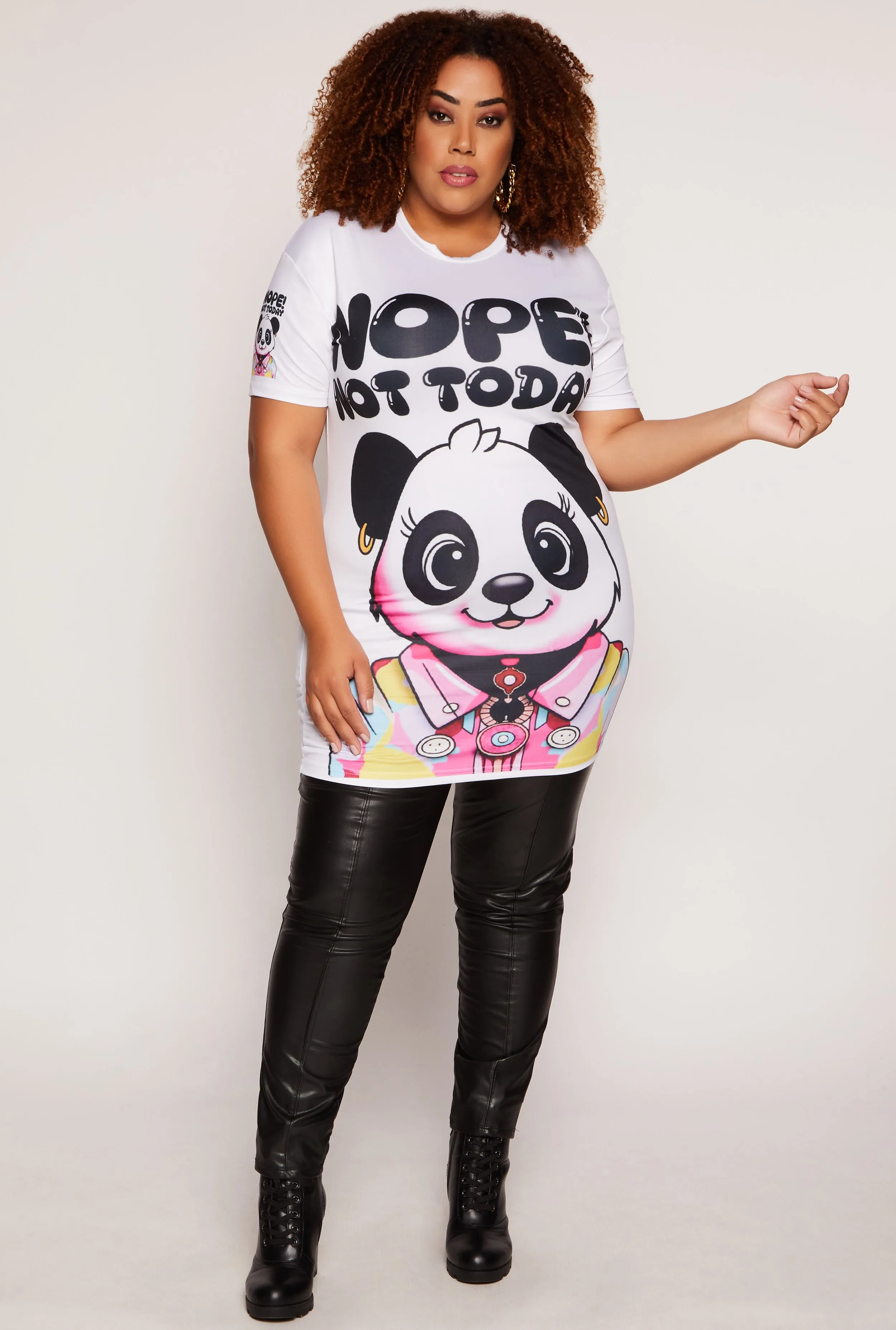 Plus Size Nope Not Today Panda Graphic Top sold by Rainbow product image thumbnail 2