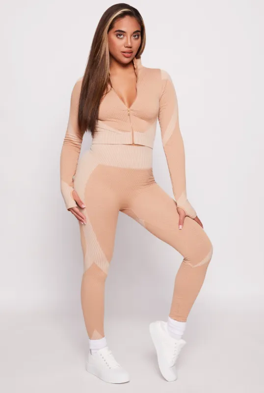 Striped Detail Seamless High Waist Leggings sold by Rainbow