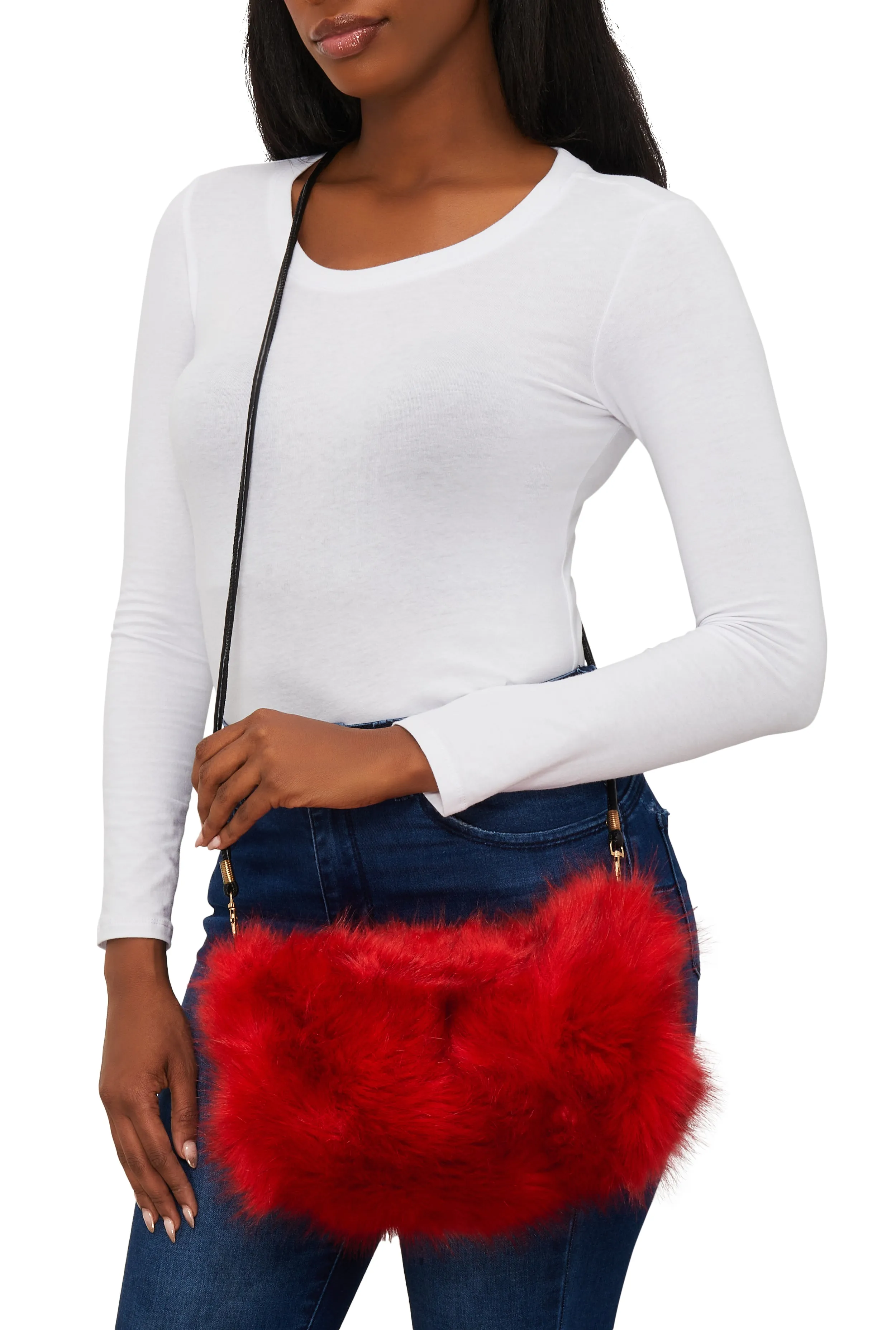 Faux Fur Muff Crossbody Bag sold by Rainbow
