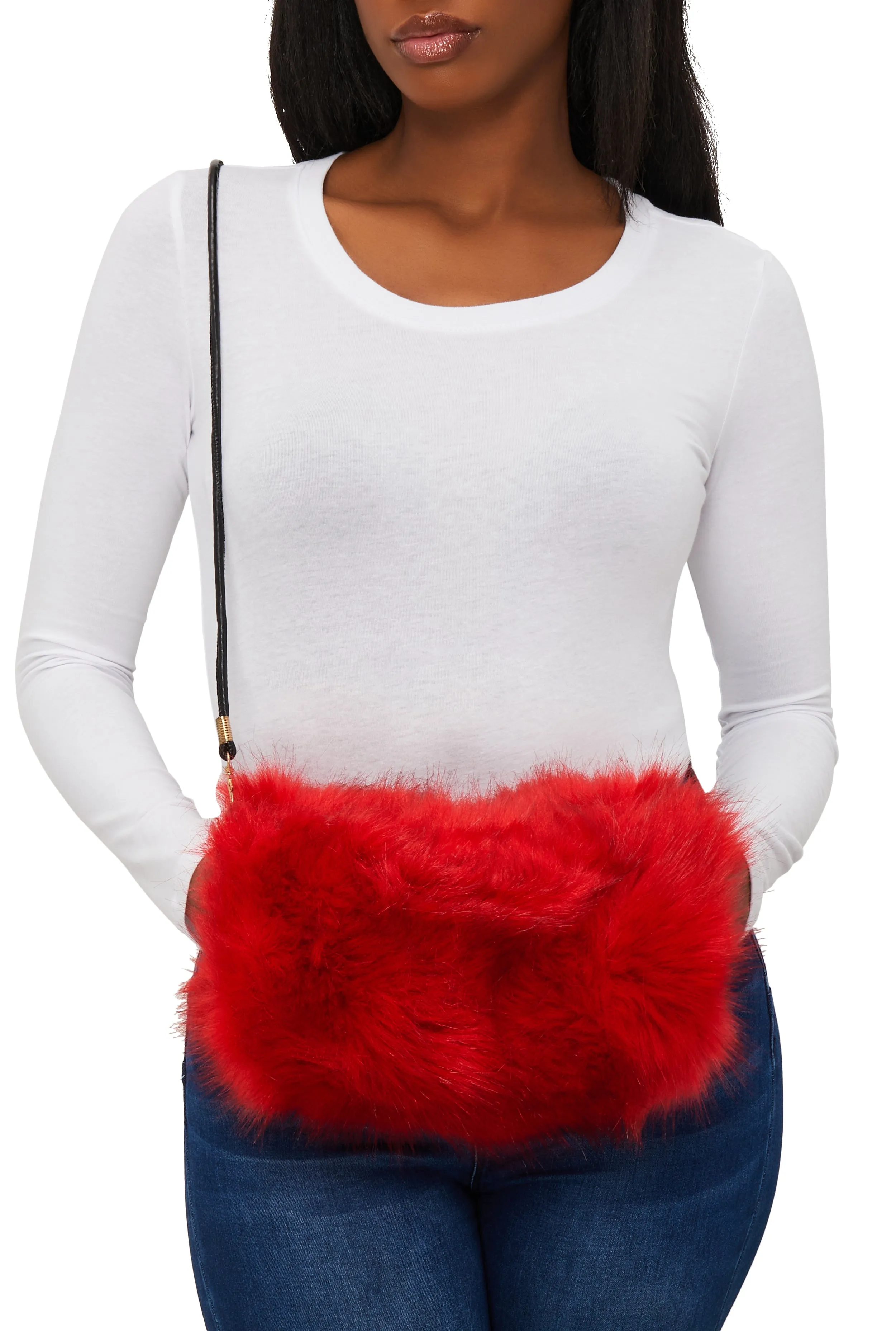 Faux Fur Muff Crossbody Bag sold by Rainbow product image thumbnail 2