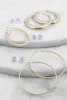 Textured Hoop Earrings and Cubic Zirconia Stud Earrings Set of 6 sold by Rainbow