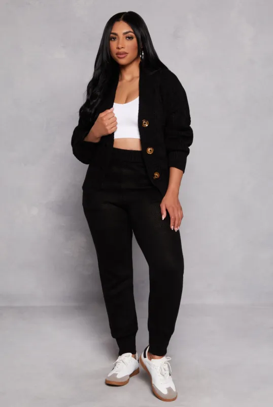 Knit High Waist Pocket Detail Joggers sold by Rainbow