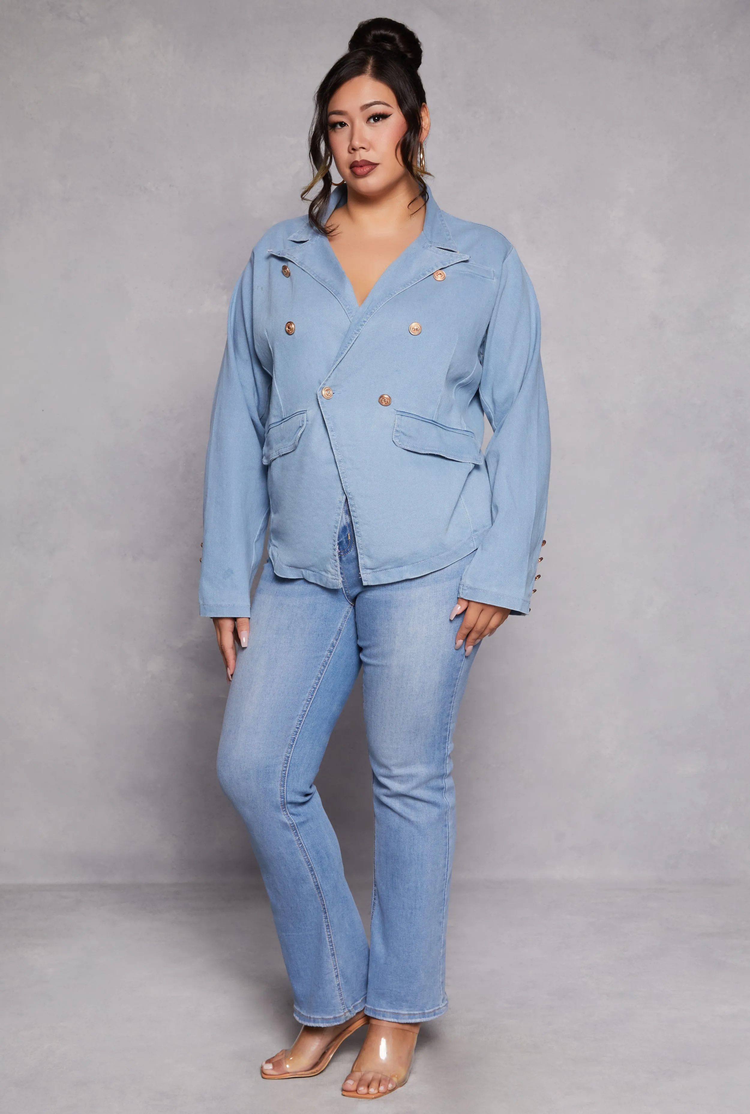 Plus Size Denim Blazer sold by Rainbow product image thumbnail 2