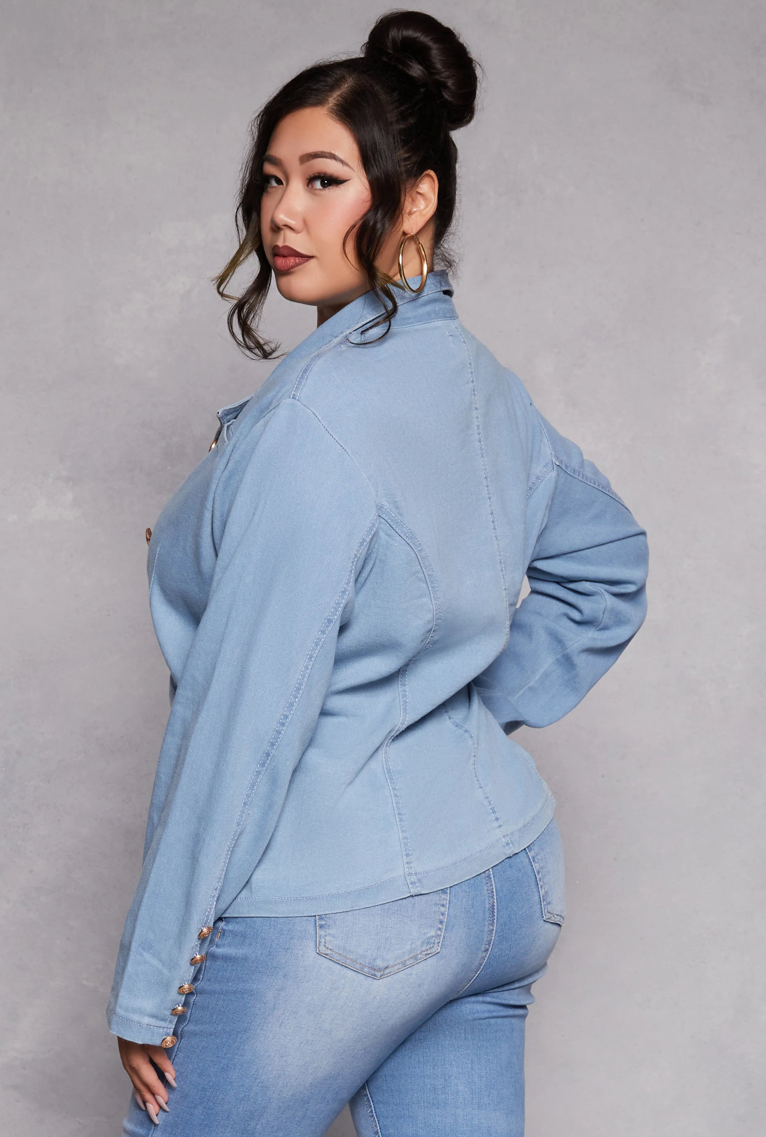 Plus Size Denim Blazer sold by Rainbow product image thumbnail 3