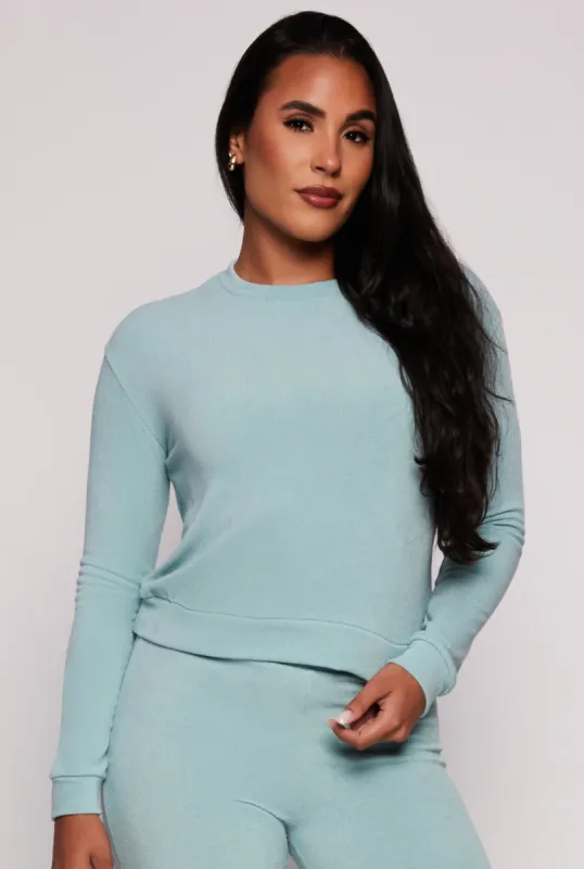 French Terry Crew Neck Long Sleeve Top sold by Rainbow