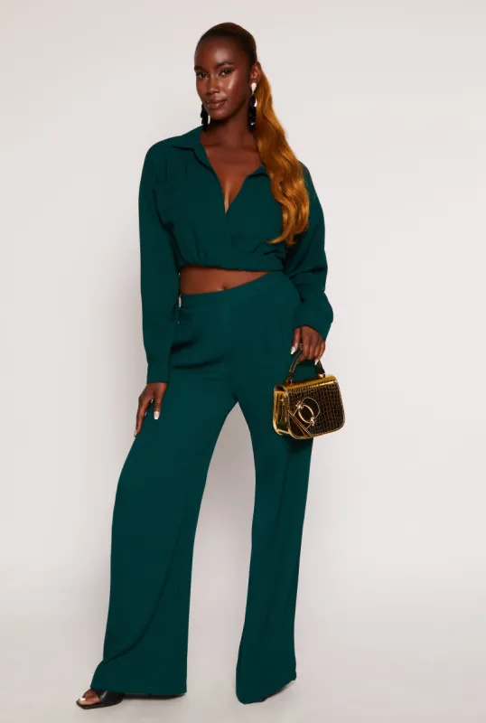Wide Leg High Waist Dress Pants sold by Rainbow