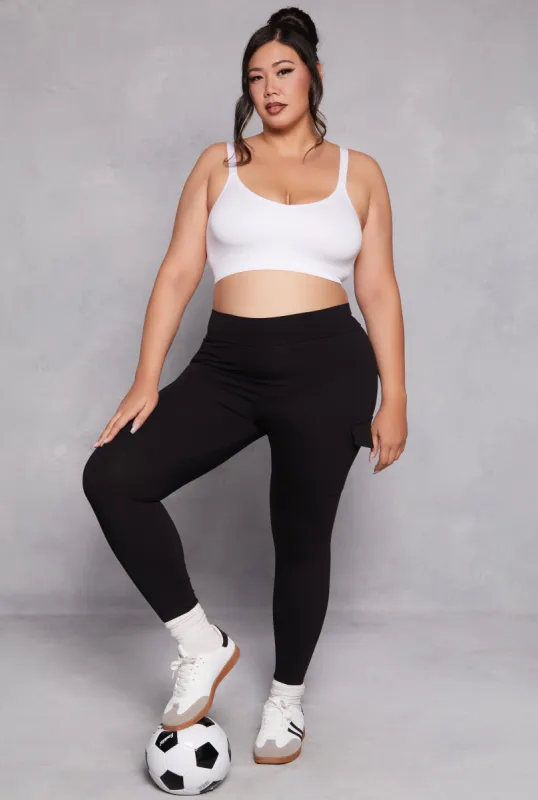 Plus Size High Waist Cargo Leggings sold by Rainbow