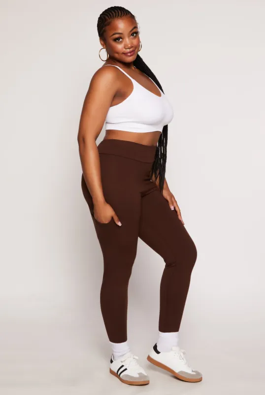 Plus Size High Waist Cargo Leggings sold by Rainbow