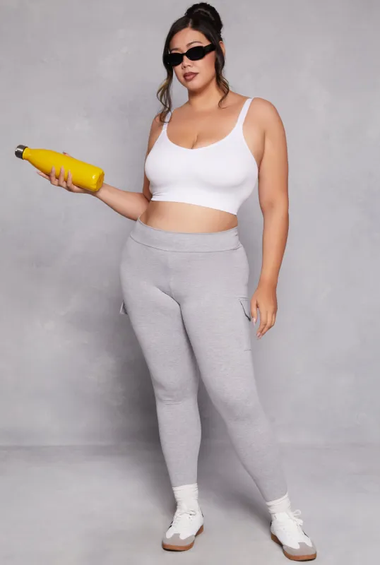 Plus Size High Waist Cargo Leggings sold by Rainbow