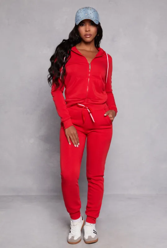 Fleece High Waist Drawstring Joggers sold by Rainbow