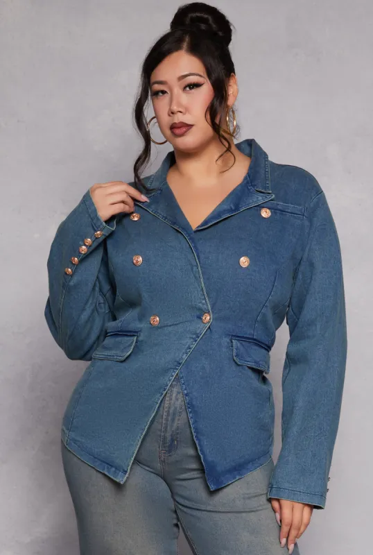 Plus Size Denim Blazer sold by Rainbow