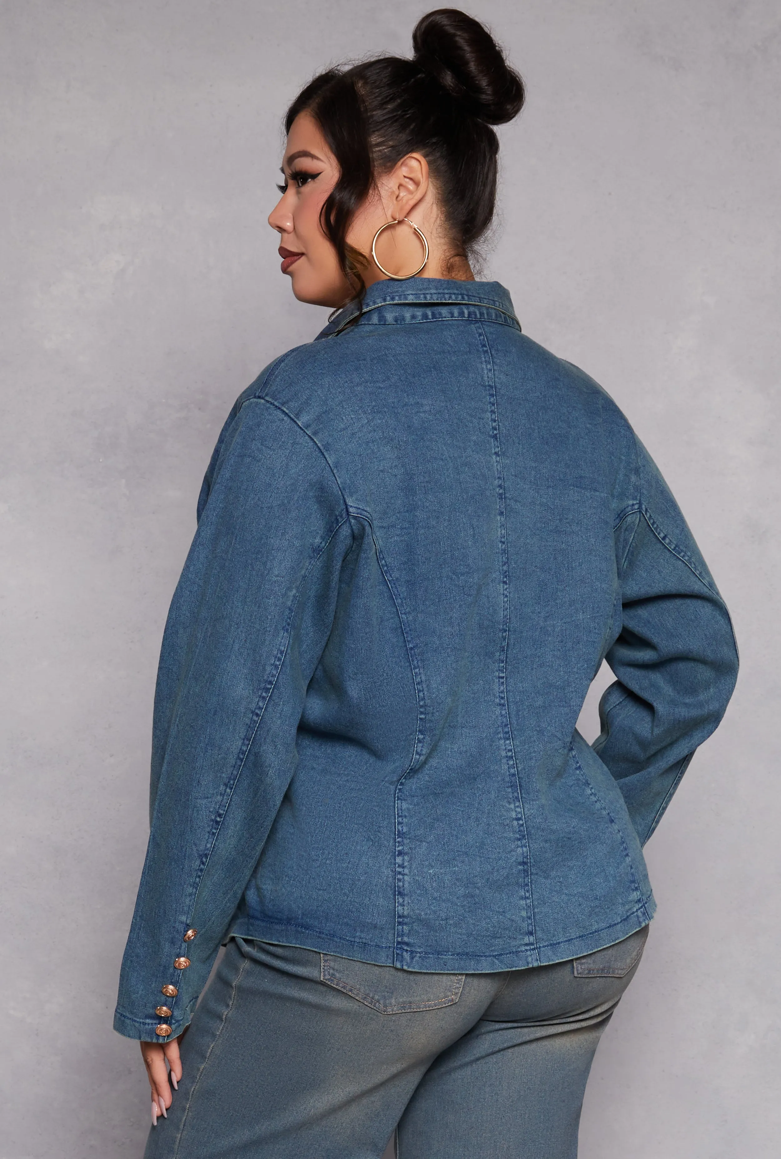 Plus Size Denim Blazer sold by Rainbow product image thumbnail 3