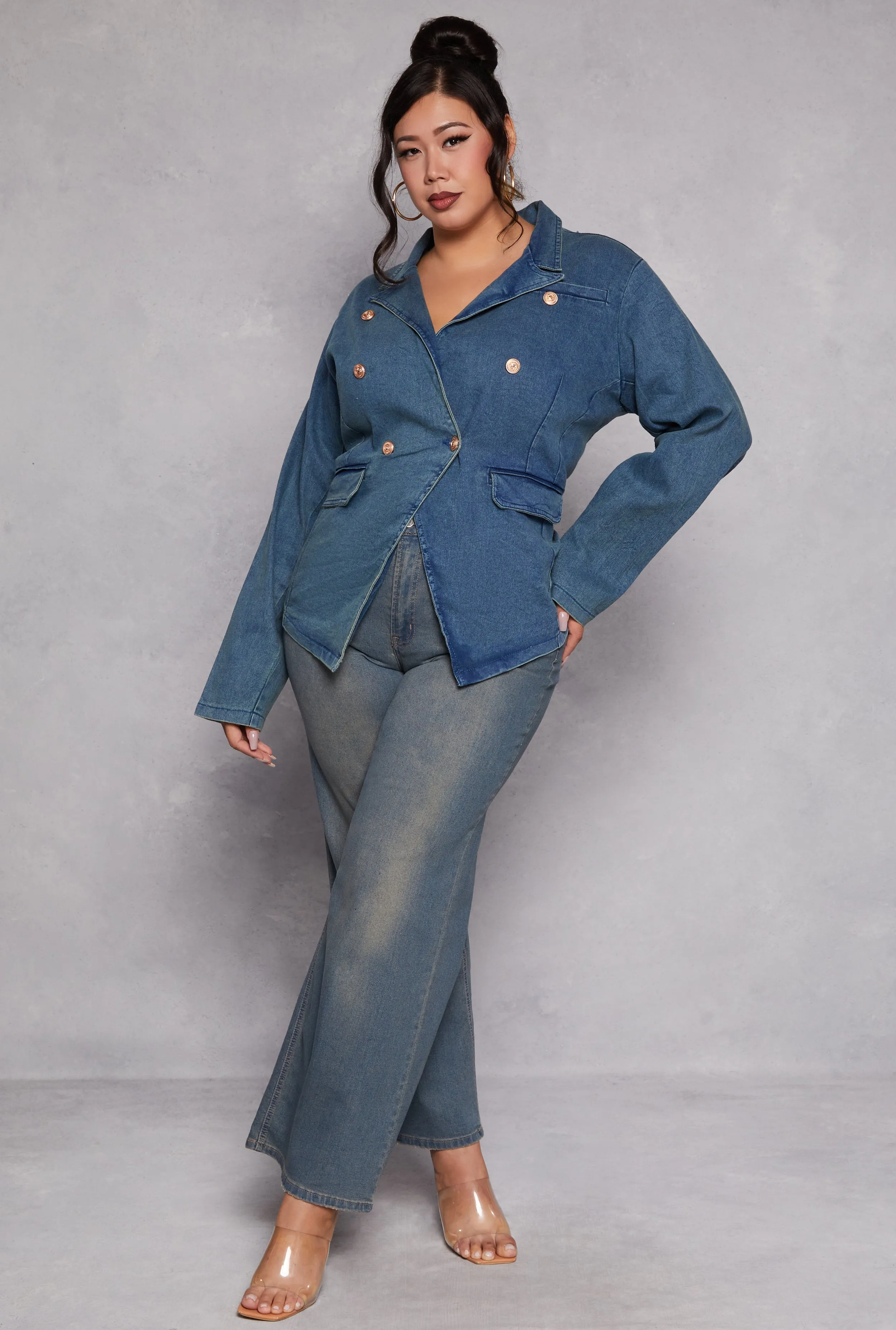 Plus Size Denim Blazer sold by Rainbow product image thumbnail 2