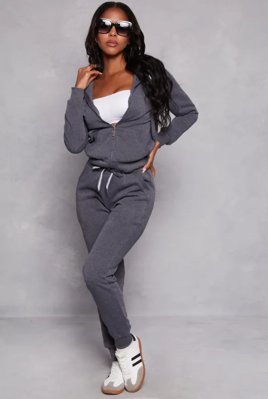 Fleece High Waist Drawstring Joggers sold by Rainbow