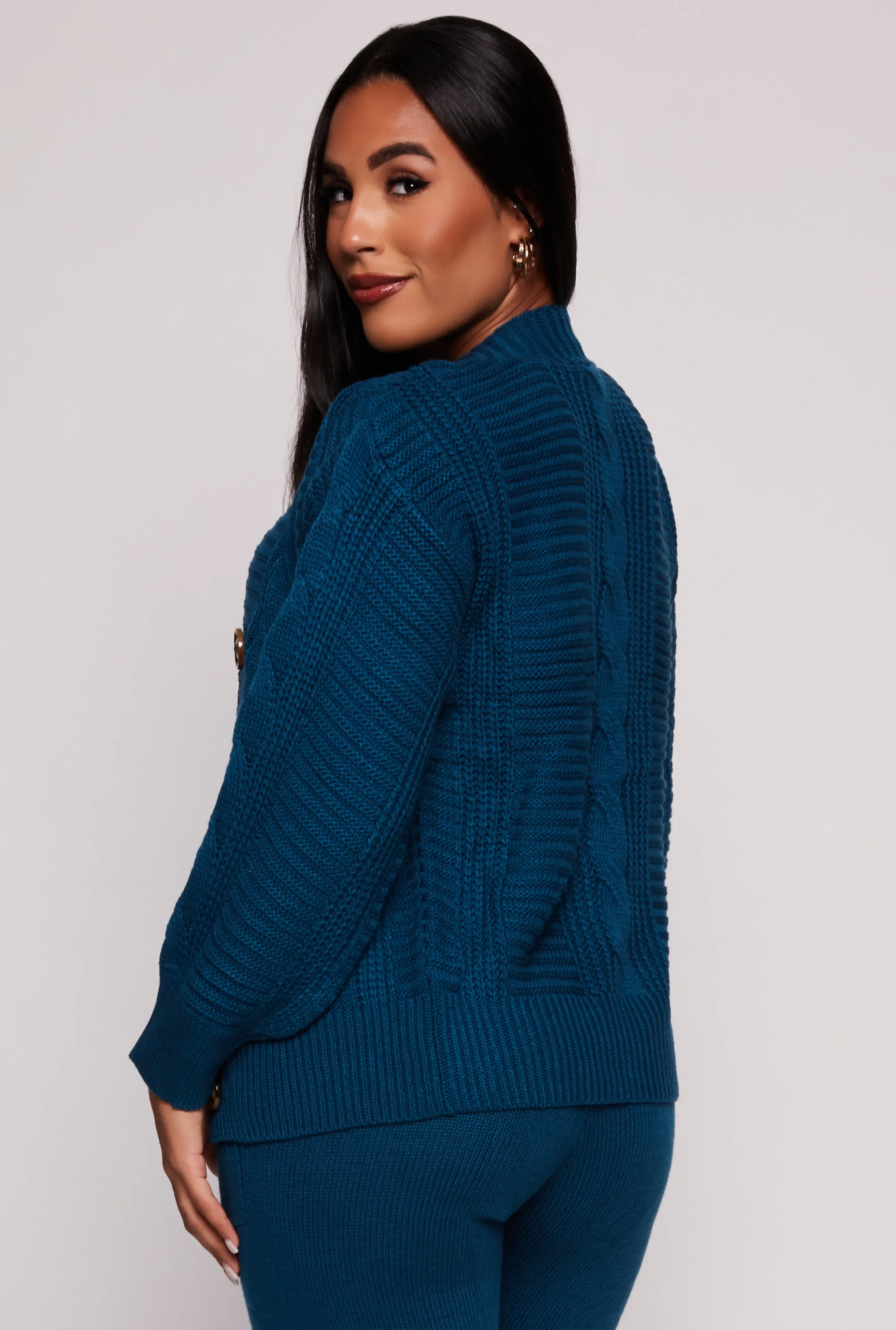 Cable Knit Button Front Cardigan sold by Rainbow product image thumbnail 3