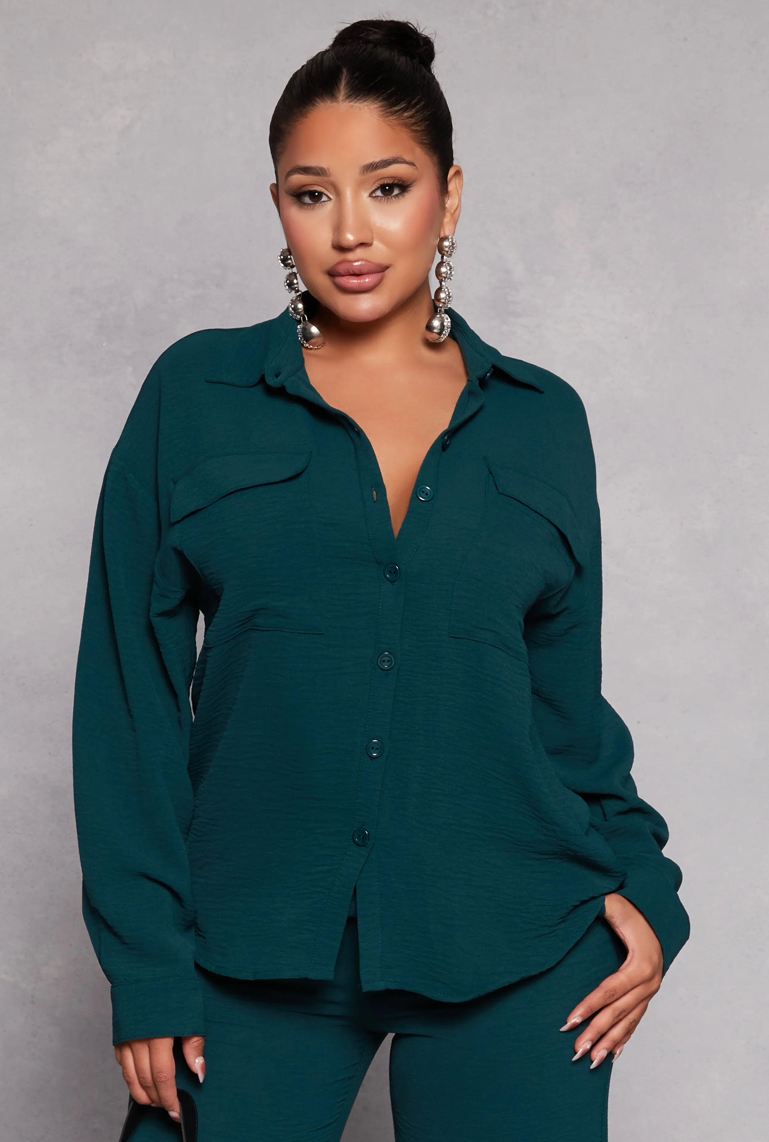 Airy Button Front Shirt sold by Rainbow