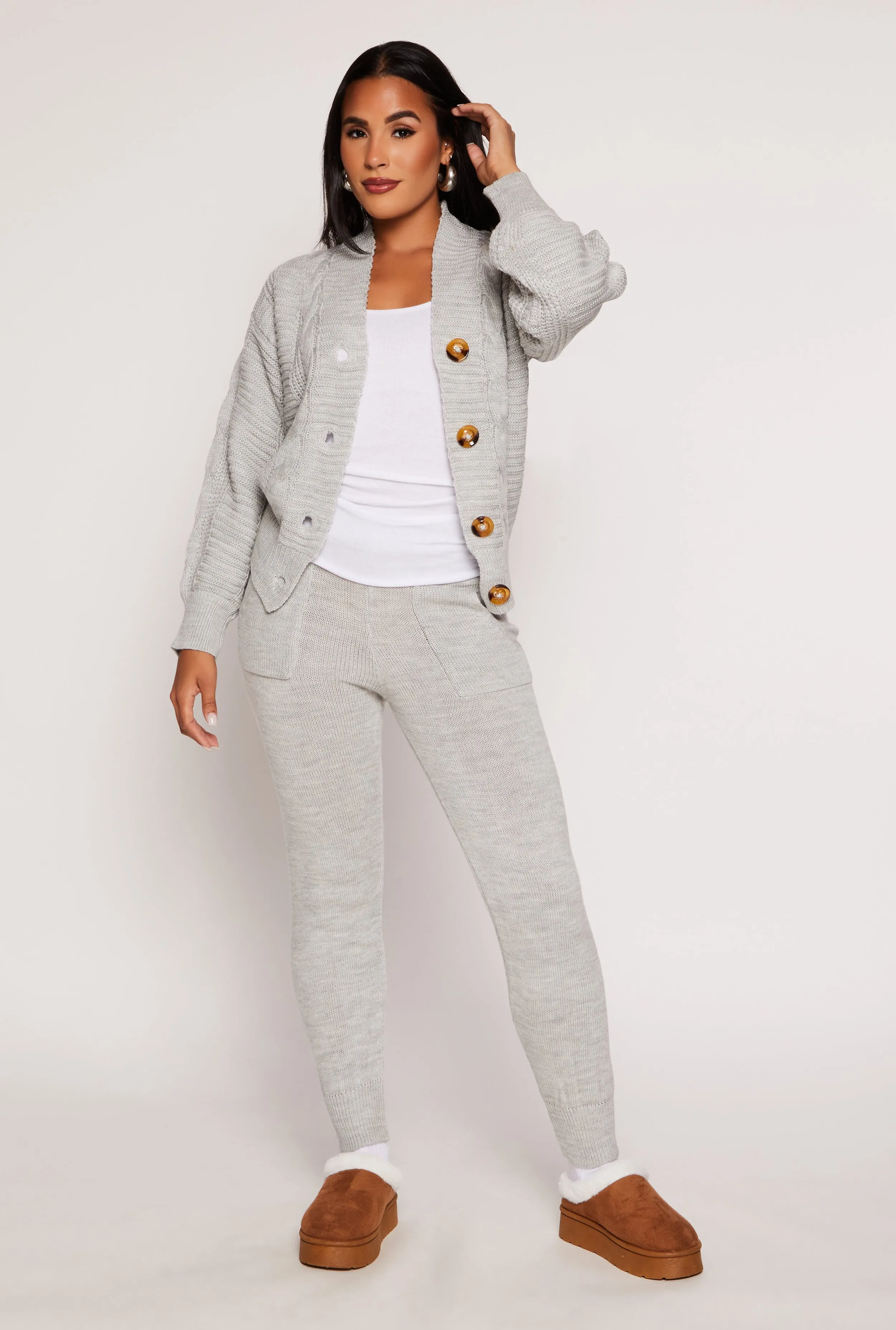 Knit High Waist Pocket Detail Joggers sold by Rainbow