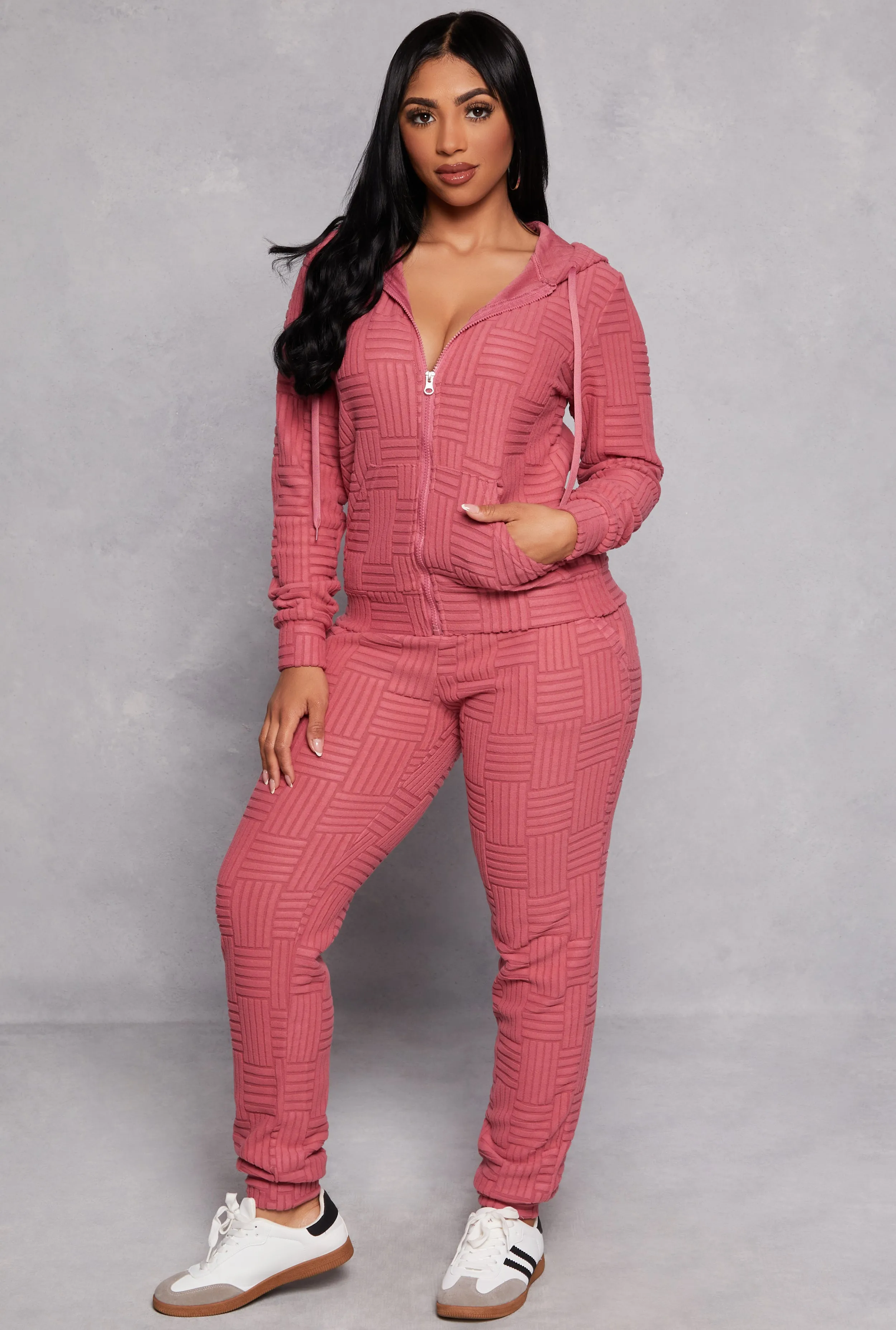 Fleece Patterned Drawstring Joggers sold by Rainbow