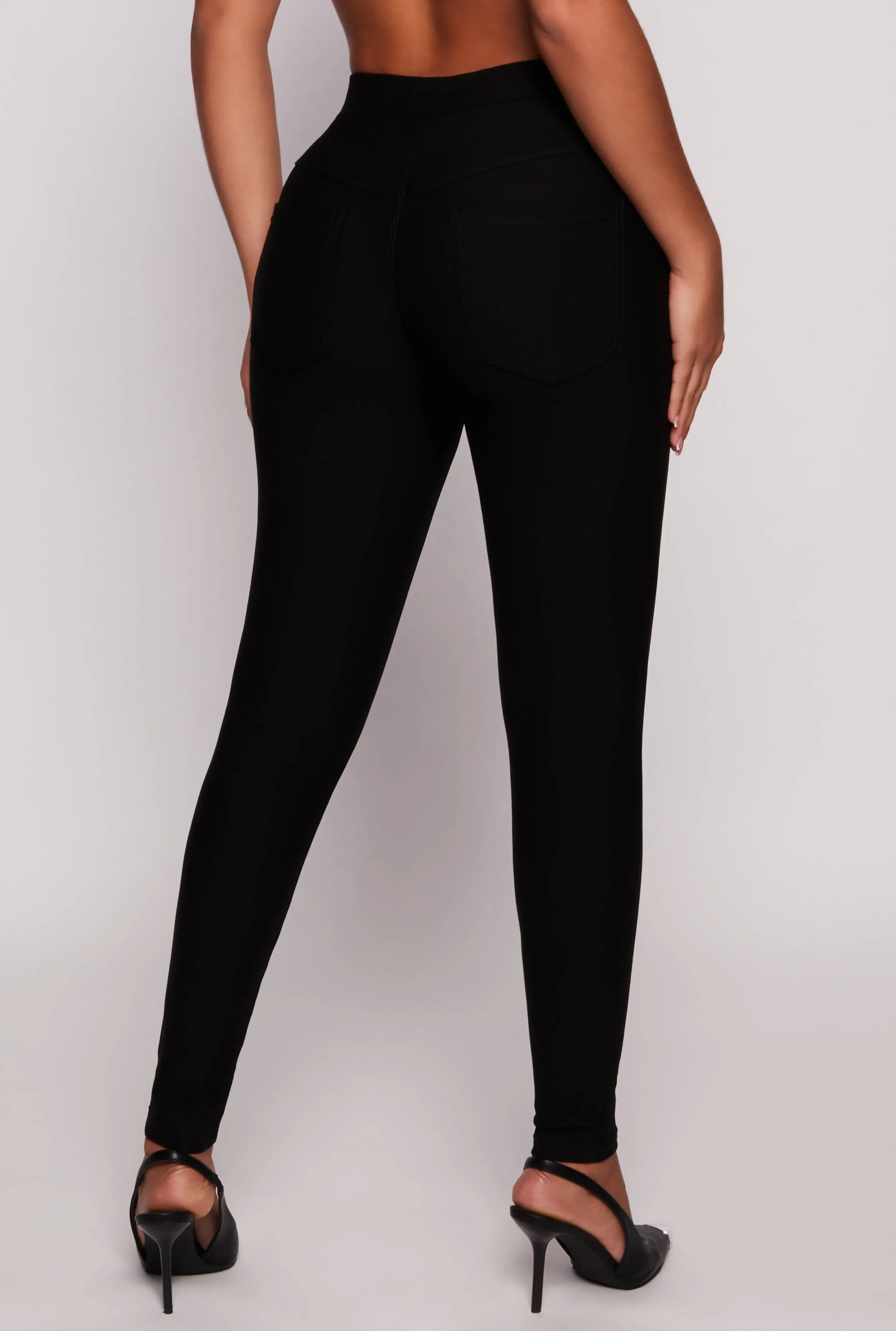 Ponte High Waisted Skinny Pull On Pants sold by Rainbow product image thumbnail 3