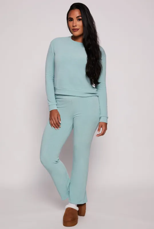 French Terry High Waist Straight Leg Pants sold by Rainbow